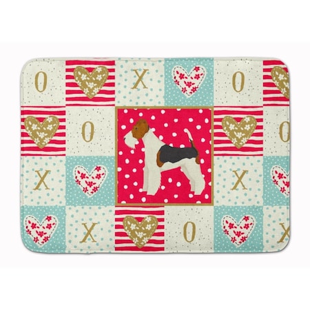 Carolines Treasures 19 x 27 in. Fox Terrier Love Machine Washable Memory Foam Mat CK5928RUG